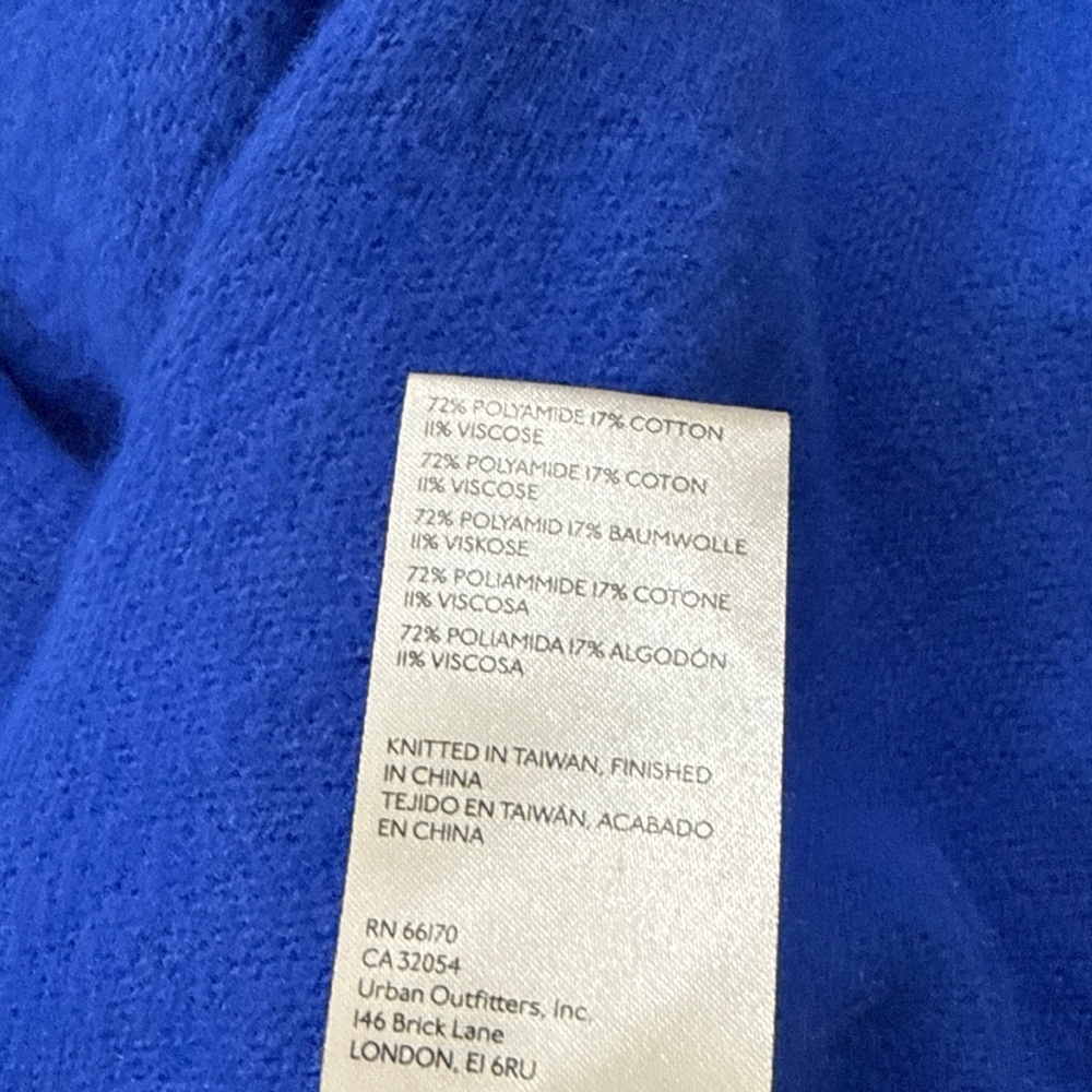 Free People Mazarine Vancouver Soft Fuzzy Electric Blue Turtleneck Sweater L View 4